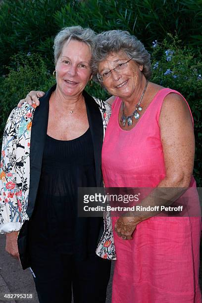Daughter of Gerard Philippe, Producer Anne-Marie Philipe and President of Ramatuelle Festival Jacqueline Franjou attend the 'Madame Foresti' show of...