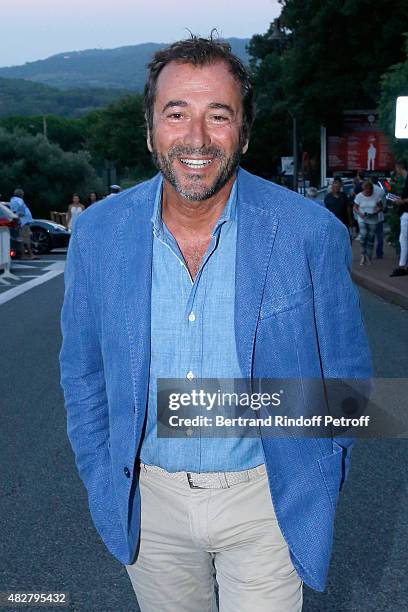 Bernard Montiel attends the 'Madame Foresti' show of Humorist Florence Foresti during the 31th Ramatuelle Festival : Day 2 on August 2, 2015 in...