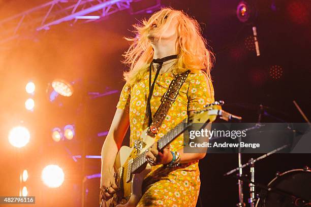 Izzy Bee of Black Honey performs on the Calling Out Stage at Kendal Calling Festival on August 2, 2015 in Kendal, United Kingdom.