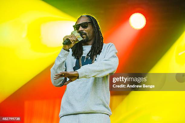 Snoop Dogg performs on the Main Stage at Kendal Calling Festival on August 2, 2015 in Kendal, United Kingdom.