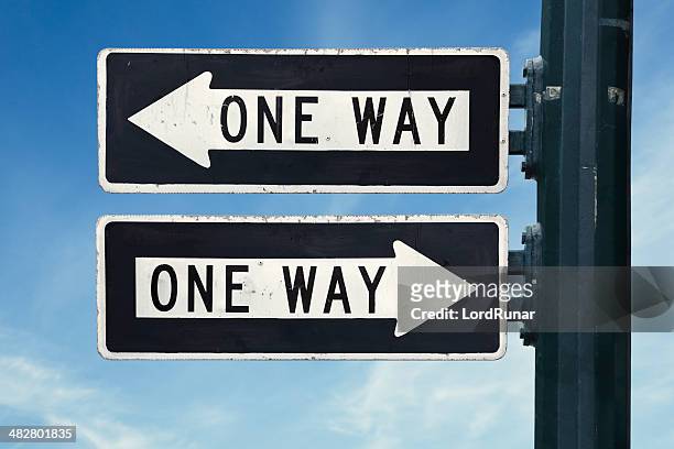 one way confusion - one direction stock pictures, royalty-free photos & images