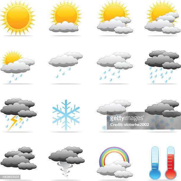 color icons - weather - weather stock illustrations