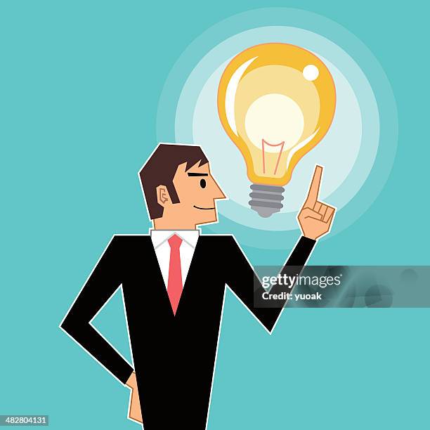 man get the idea - inventor vector stock illustrations