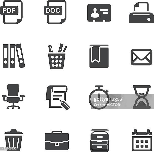 office work icons set 2-acme series - computer printer icon stock illustrations