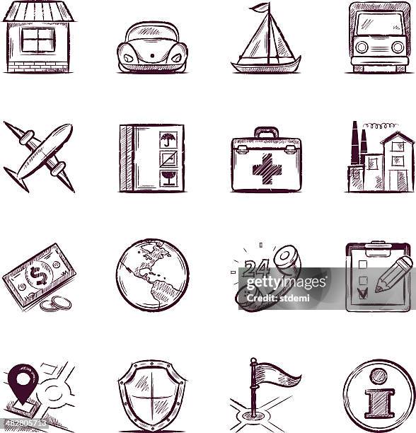 insurance - cottage icon stock illustrations