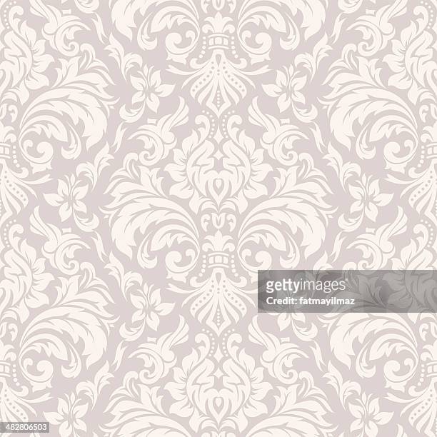 ilustraciones, imágenes clip art, dibujos animados e iconos de stock de patrón de papel tapiz damascena - floral pattern