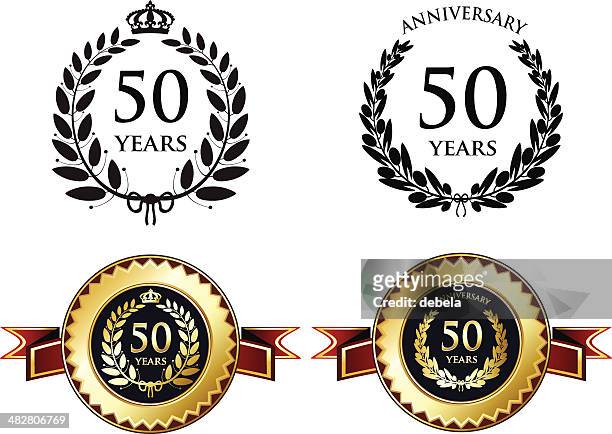 fifty years anniversary - 50 54 years stock illustrations