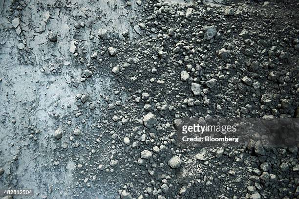 Copper concentrate sits in a stockpile awaiting transportation at the Sandfire Resources NL copper operations at DeGrussa, Australia, on Sunday, Aug....