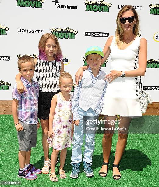 Model Rhea Durham and children Brendan Joseph Wahlberg, Grace Margaret Wahlberg, Ella Rae Wahlberg and Michael Wahlberg attend a screening of...