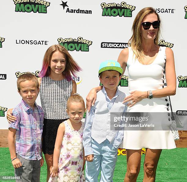 Model Rhea Durham and children Brendan Joseph Wahlberg, Grace Margaret Wahlberg, Ella Rae Wahlberg and Michael Wahlberg attend a screening of...