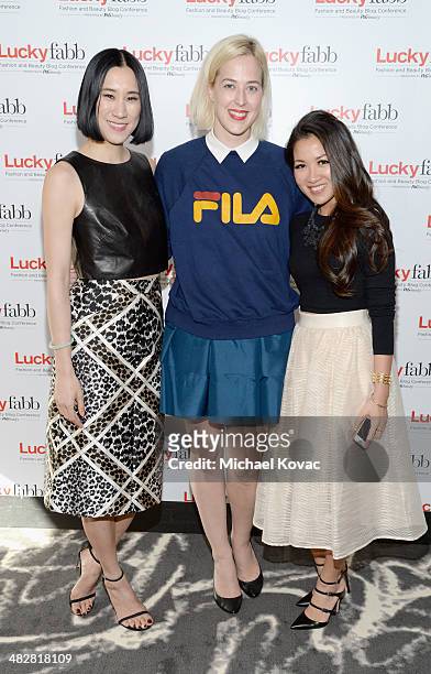 Lucky, Editor In Chief Eva Chen, Lucky, Executive Digital Editor, Verena von Pfetten and Wendy Nguyen of Wendy's Lookbook attend Lucky FABB: Fashion...