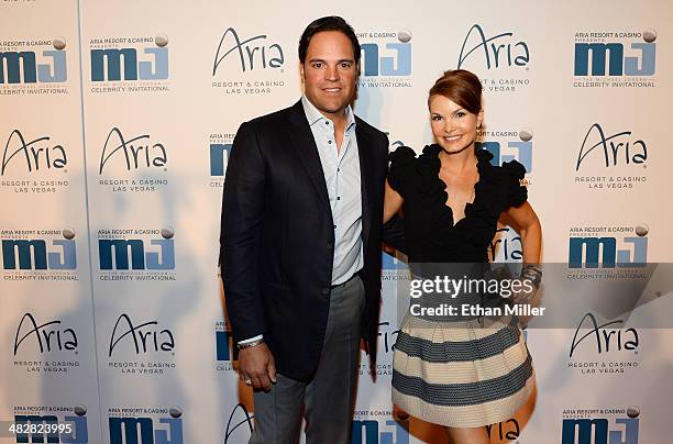 Former Major League Baseball player Mike Piazza and wife Alicia Rickter arrive at the 13th annual Michael Jordan Celebrity Invitational gala at the...