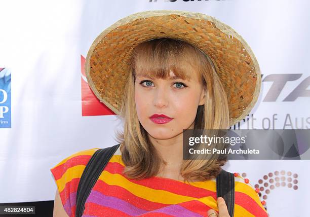 Actress Penelope Mitchell attends the Australian Consulate General's fundraiser for the Australian Theatre Company on August 2, 2015 in Los Angeles,...