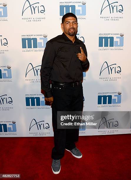 Former boxer Winky Wright arrives at the 13th annual Michael Jordan Celebrity Invitational gala at the ARIA Resort & Casino at CityCenter on April 4,...