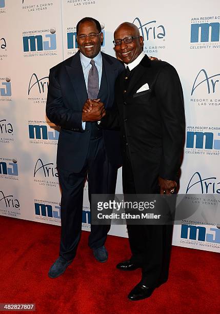 Hall of Fame National Football League player Richard Dent and Hall of Fame National Football League player Eric Dickerson arrive at the 13th annual...