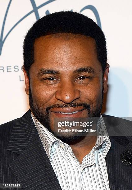 Former National Football League player Jerome Bettis arrives at the 13th annual Michael Jordan Celebrity Invitational gala at the ARIA Resort &...