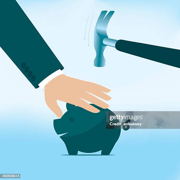 protect savings - self destruct stock illustrations