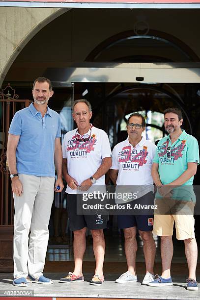 King Felipe VI of Spain arrives at the Royal Nautical Club during the 34th Copa del Rey Mapfre Sailing Cup day 1 on August 3, 2015 in Palma de...