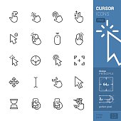 Cursors related vector icons - PRO pack