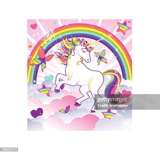 stockillustraties, clipart, cartoons en iconen met unicorn magic - unicorn