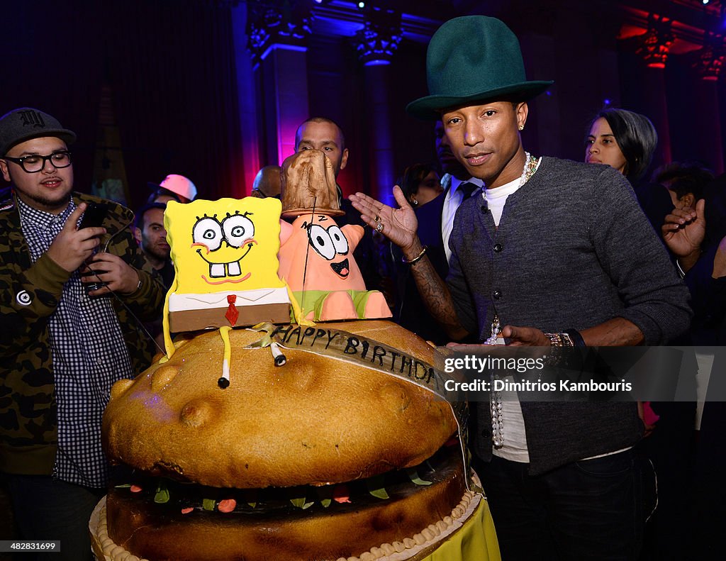 Pharrell Williams Celebrates 41st Birthday With SpongeBob SquarePants Themed Party - Inside