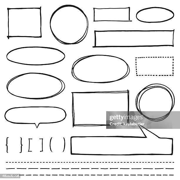 stockillustraties, clipart, cartoons en iconen met copy space design element set - potloodtekening