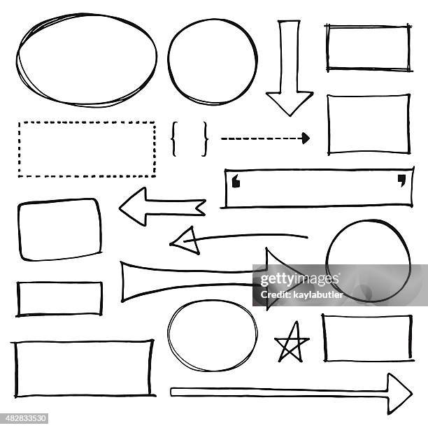 copy space design element set - pencil drawing stock illustrations