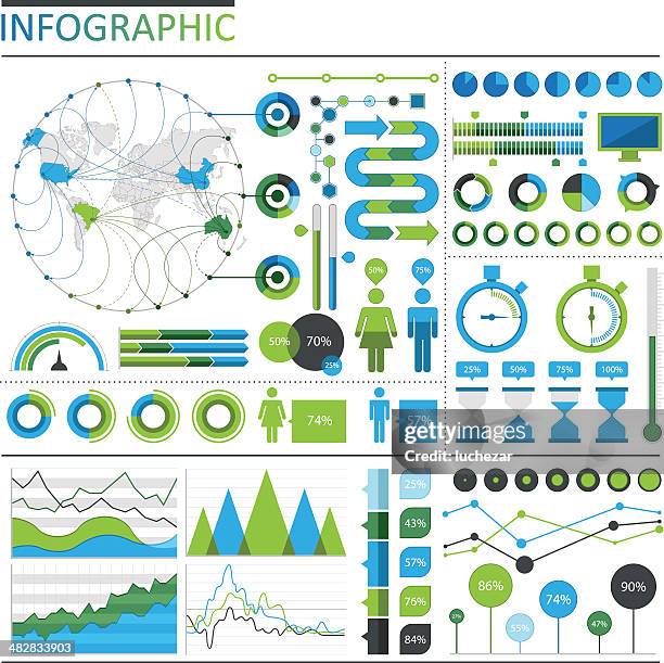 illustrazioni stock, clip art, cartoni animati e icone di tendenza di elementi infografici - line graph