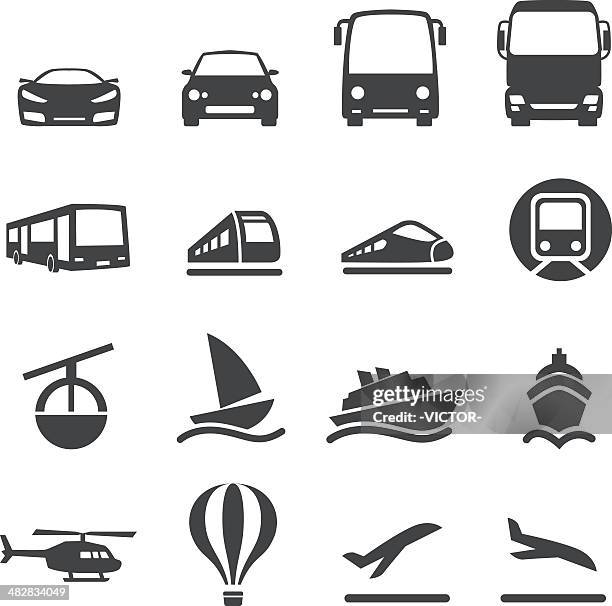 stockillustraties, clipart, cartoons en iconen met mode of transport icons set 2-acme series - passenger craft