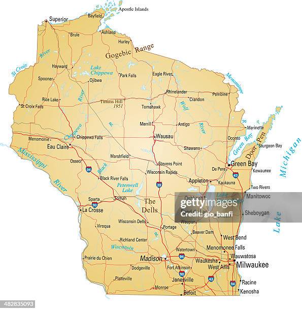 Wisconsin Map Breakdwon 106 Wisconsin Map Cities Stock Photos, High-Res Pictures, and Images ...