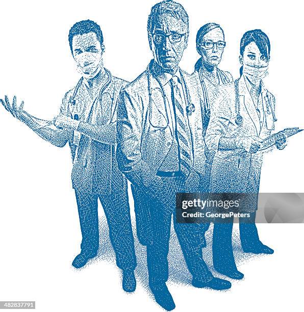 medical team - nurse serious stock illustrations