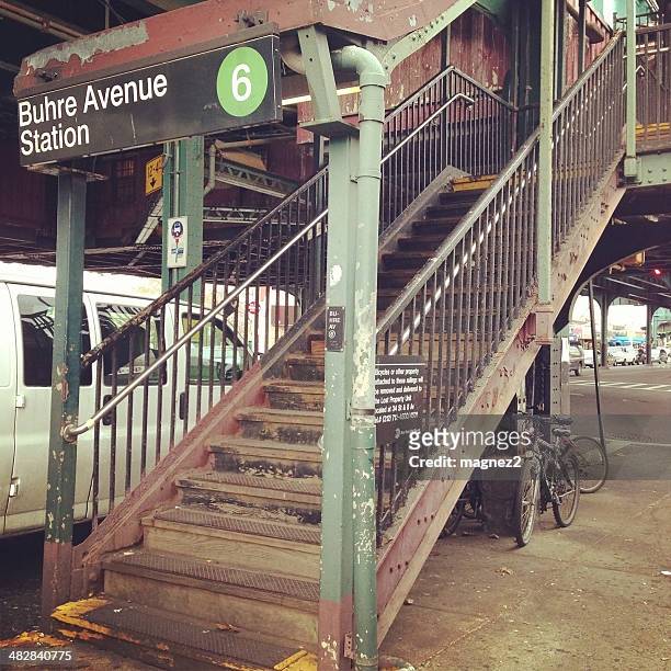 subway station, the bronx new york - bronx stock pictures, royalty-free photos & images