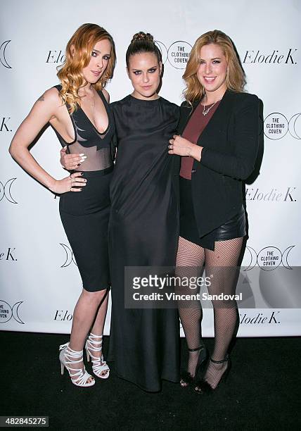 Actress Rumer Willis, blogger Tallulah Willis and Scout LaRue Willis attend Tallulah Willis and Mallory Llewellyn celebrate the launch of their new...