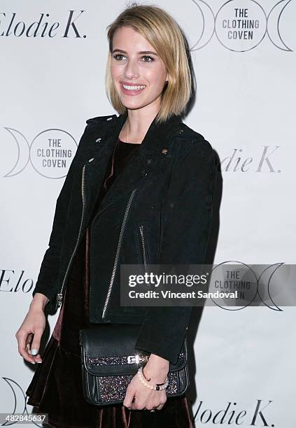 Actress Emma Roberts attends Tallulah Willis and Mallory Llewellyn celebrate the launch of their new fashion blog "The Clothing Coven" at Elodie K....