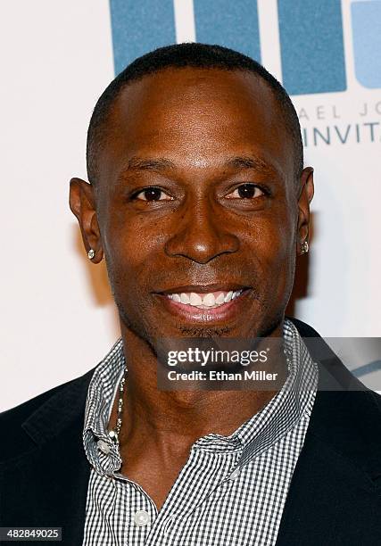 Former Major League Baseball player Kenny Lofton arrives at the 13th annual Michael Jordan Celebrity Invitational gala at the ARIA Resort & Casino at...