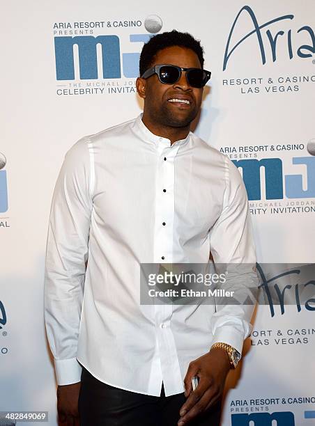 San Francisco 49ers wide receiver Michael Crabtree arrives at the 13th annual Michael Jordan Celebrity Invitational gala at the ARIA Resort & Casino...