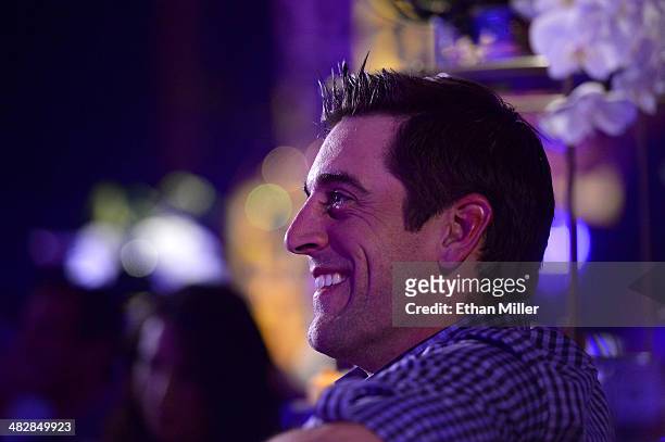 Green Bay Packers quarterback Aaron Rodgers attends the 13th annual Michael Jordan Celebrity Invitational gala at the ARIA Resort & Casino at...