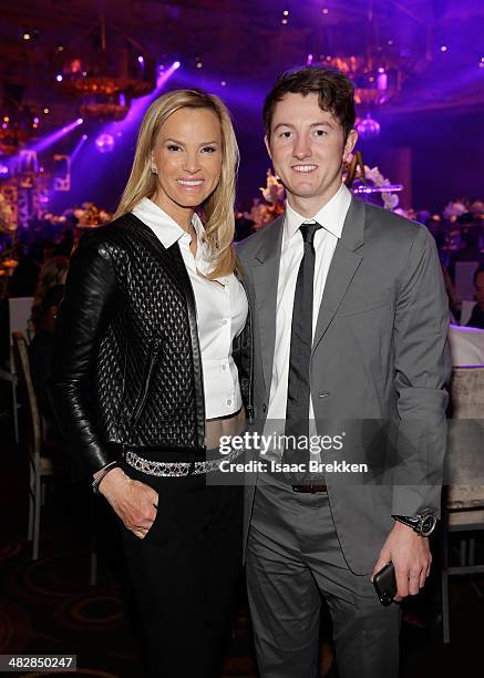 Actress Janet Jones-Gretzky and son Ty Gretzky attend the 13th annual Michael Jordan Celebrity Invitational gala at the ARIA Resort & Casino at...