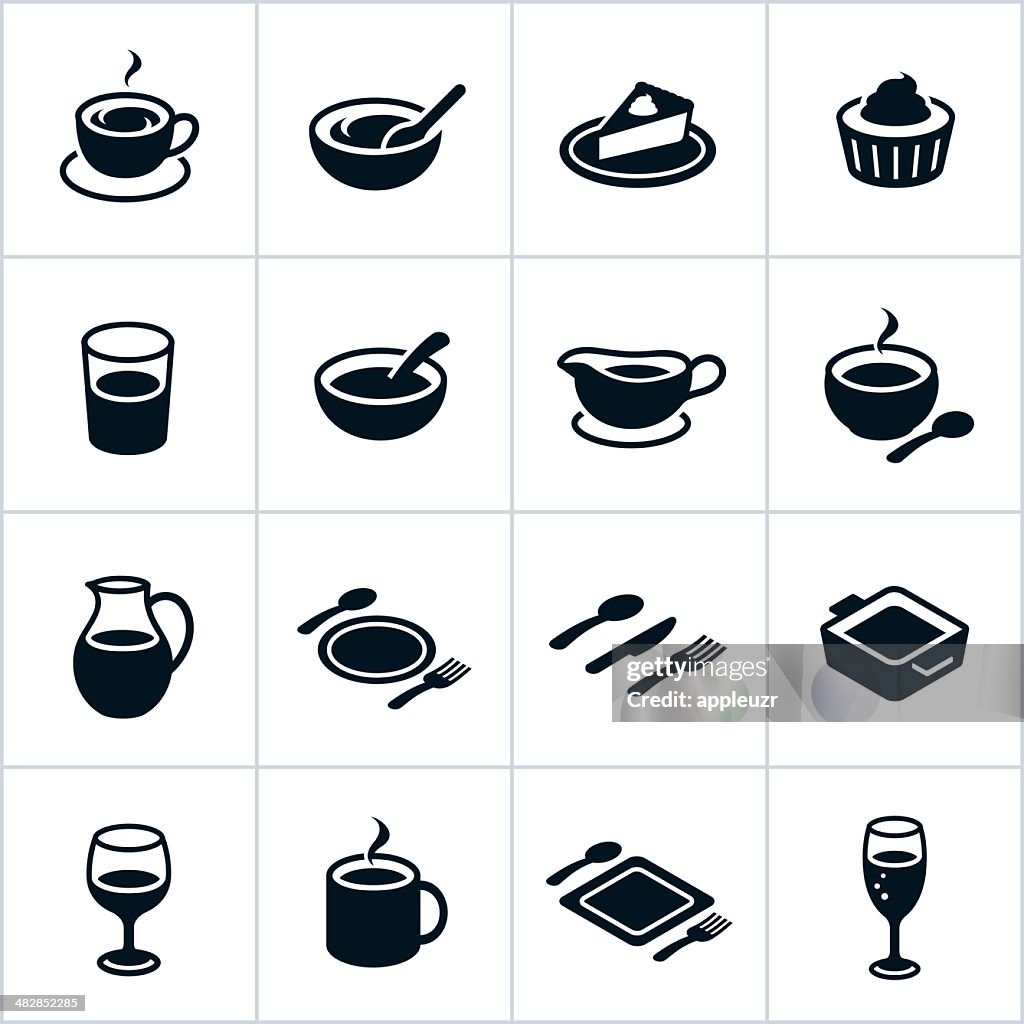 Black Serving Dishes Icons