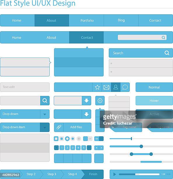 flat style ui/ux design - graphical user interface stock illustrations