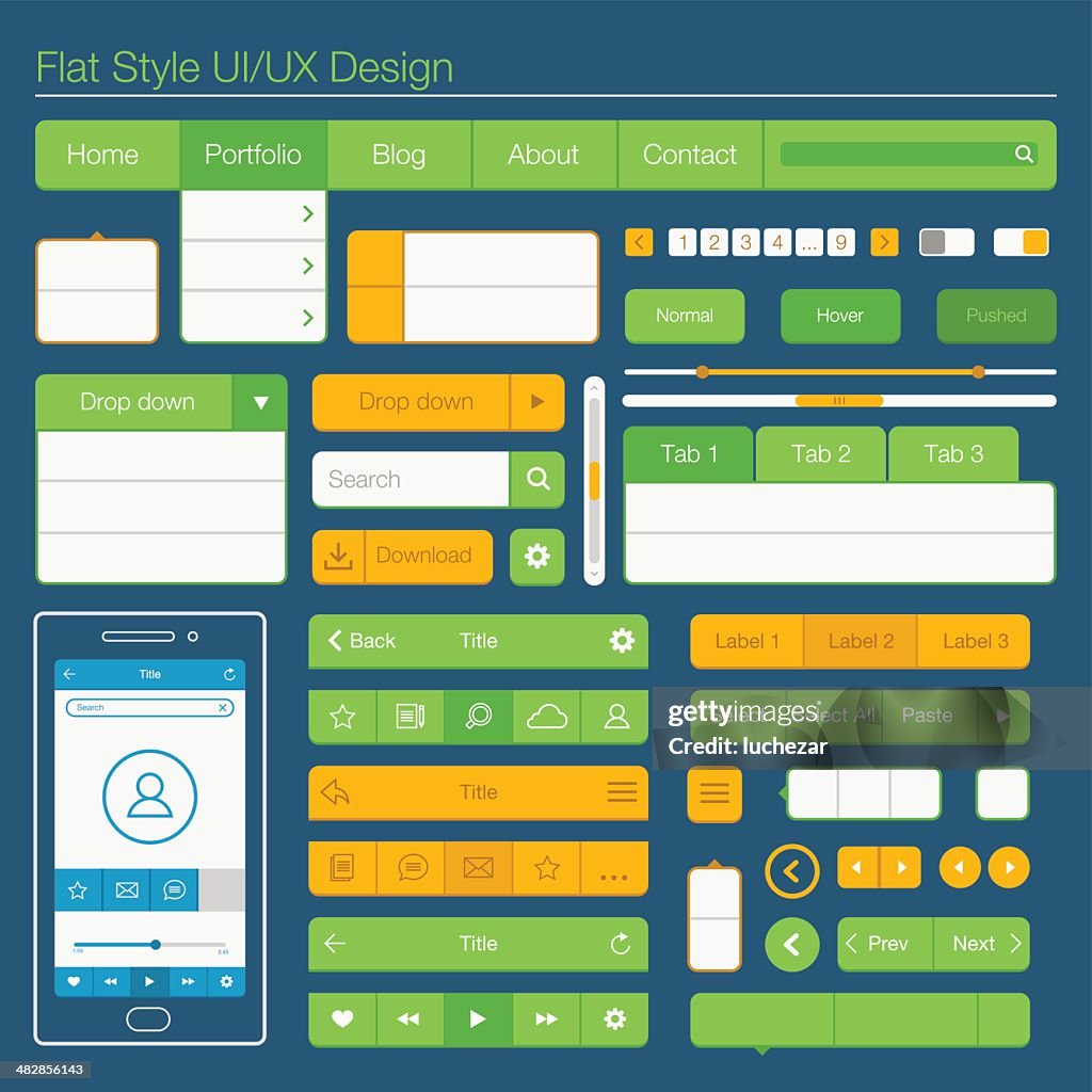 Flat style UI/UX design