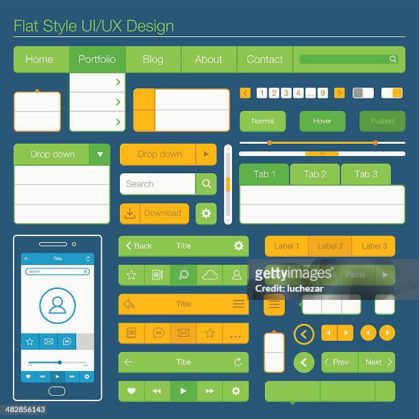 flat style ui/ux design - user interface design stock illustrations