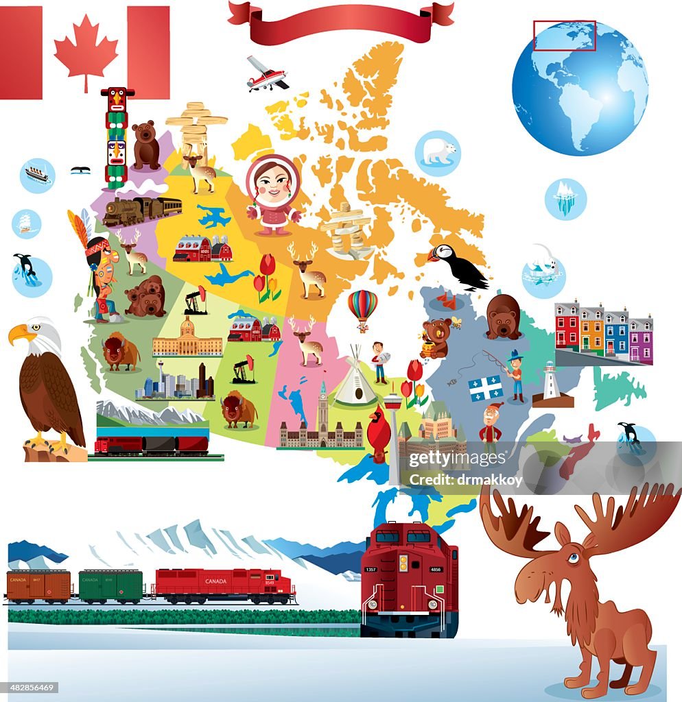 Cartoon map of Canada