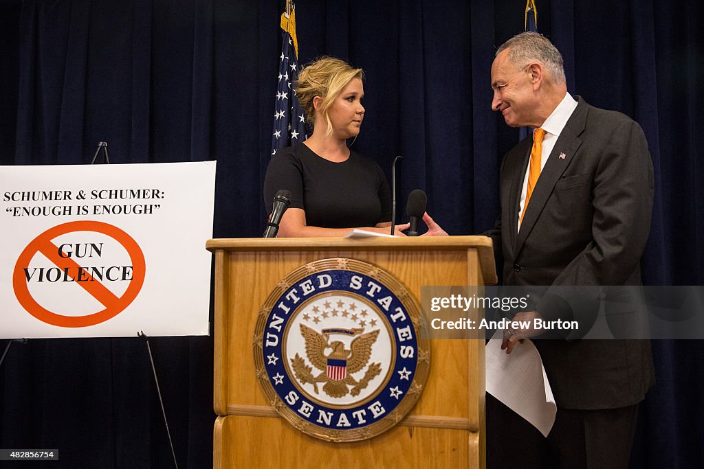 Sen. Chuck Schumer And Amy Schumer Hold Joint Press Conf. On Combating Gun Violence