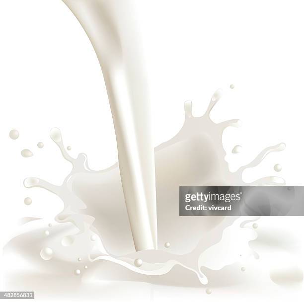 stockillustraties, clipart, cartoons en iconen met milk splash - melk