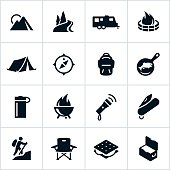 Black Camping Icons