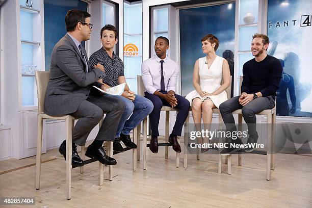 Carson Daly, Miles Teller, Michael B. Jordan, Kate Mara and Jamie Bell appear on NBC News' "Today" show --