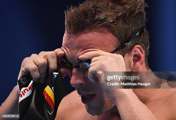 Paul Biedermann of Germany looks on after competing in the Men's 200m Freestyle Semi Final on day ten of the 16th FINA World Championships at the...