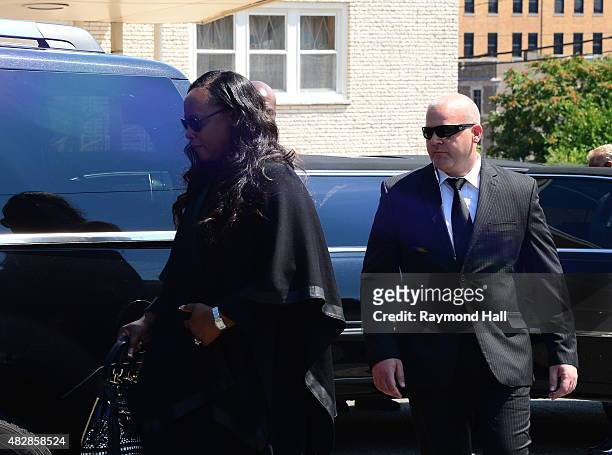 Pat Houston attends a funeral service for Bobbi Kristina Brown at the Whigham Funeral Home on August 3, 2015 in Newark, New Jersey. Bobbi Kristina...