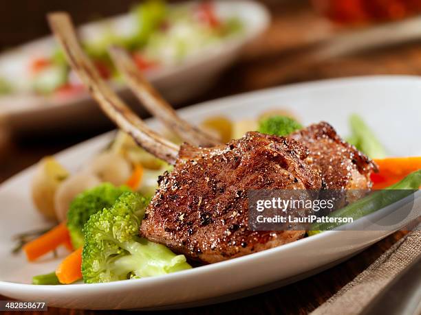 braised lamb chops - braised stock pictures, royalty-free photos & images